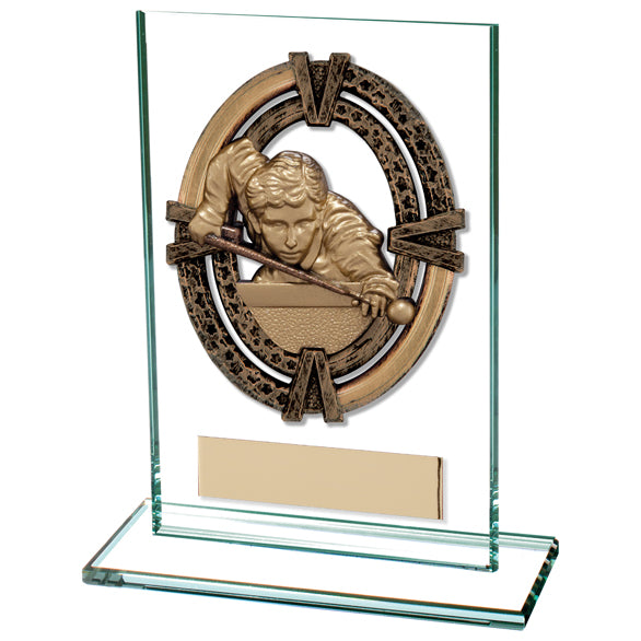 Personalised Engraved Pool Snooker Maverick Legacy Glass Trophy 5 Sizes Available Free Engraving