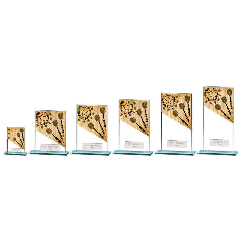 Personalised Engraved Mustang Glass Darts Trophy 5 Sizes Available Free Engraving
