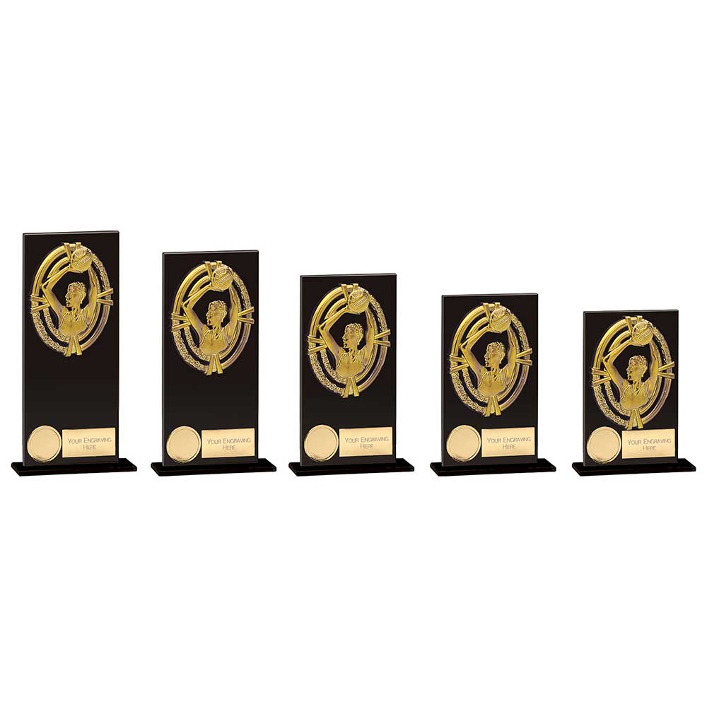 Personalised Engraved Fusion Maverick Glass Netball Trophy 5 Sizes Available Free Engraving