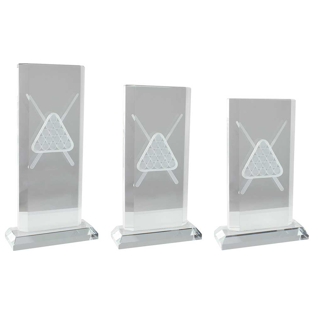 Personalised Engraved Motivation Crystal Pool Snooker Award Trophy 2 Sizes Available Free Engraving