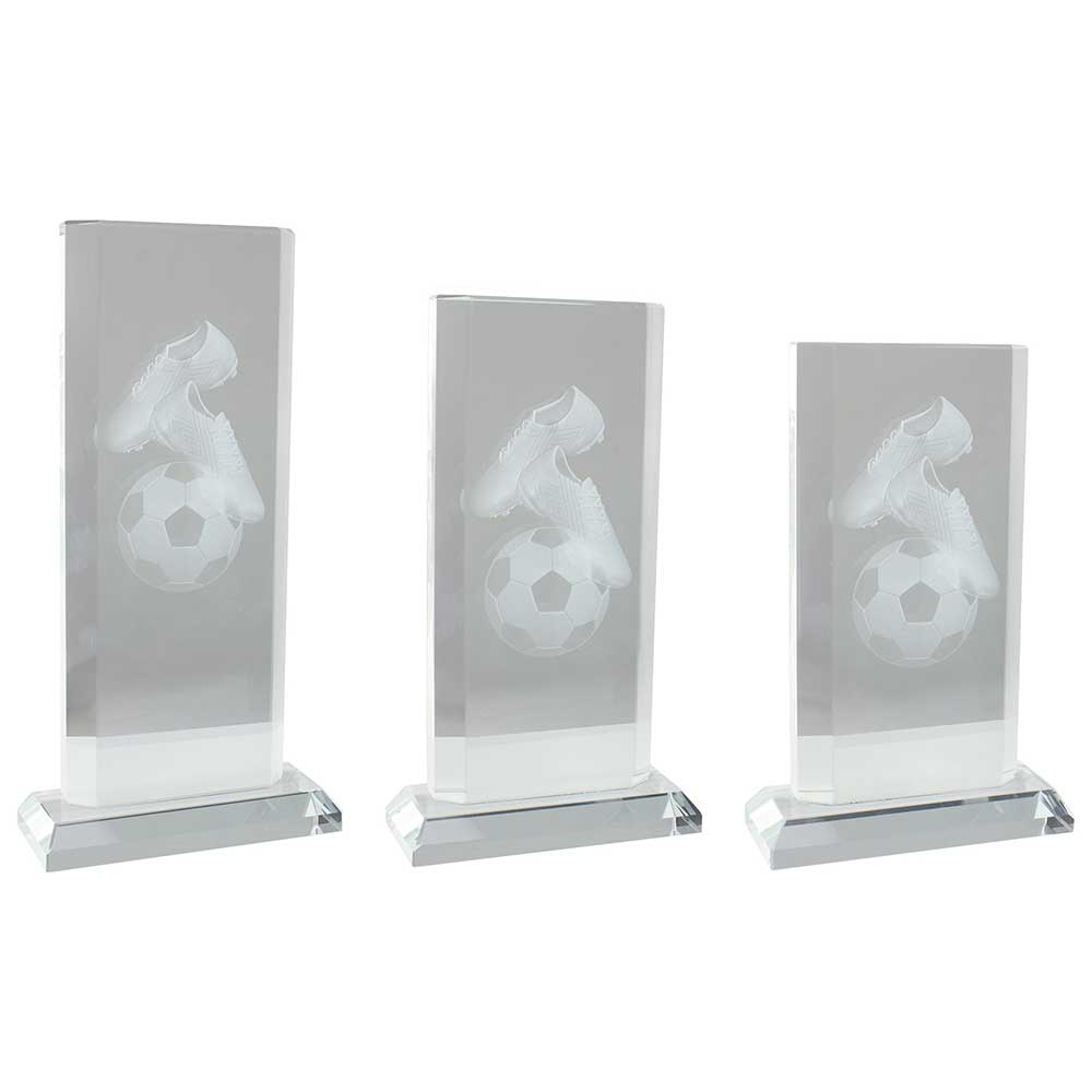 Personalised Engraved Motivation Crystal Football Award Trophy 3 Sizes Available Free Engraving