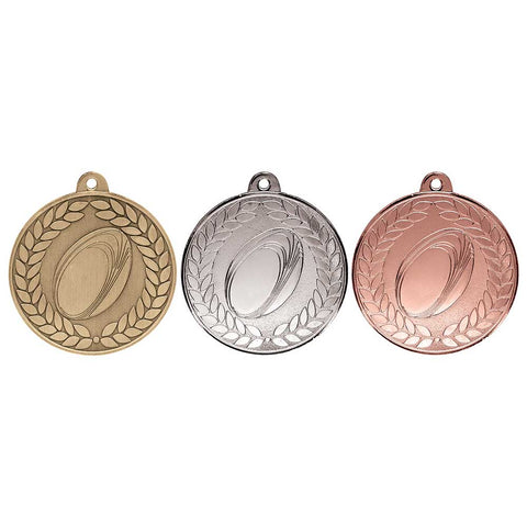 Personalised Engraved Aviator Rugby Medal 50mm Available in 3 Finishes Free Engraving