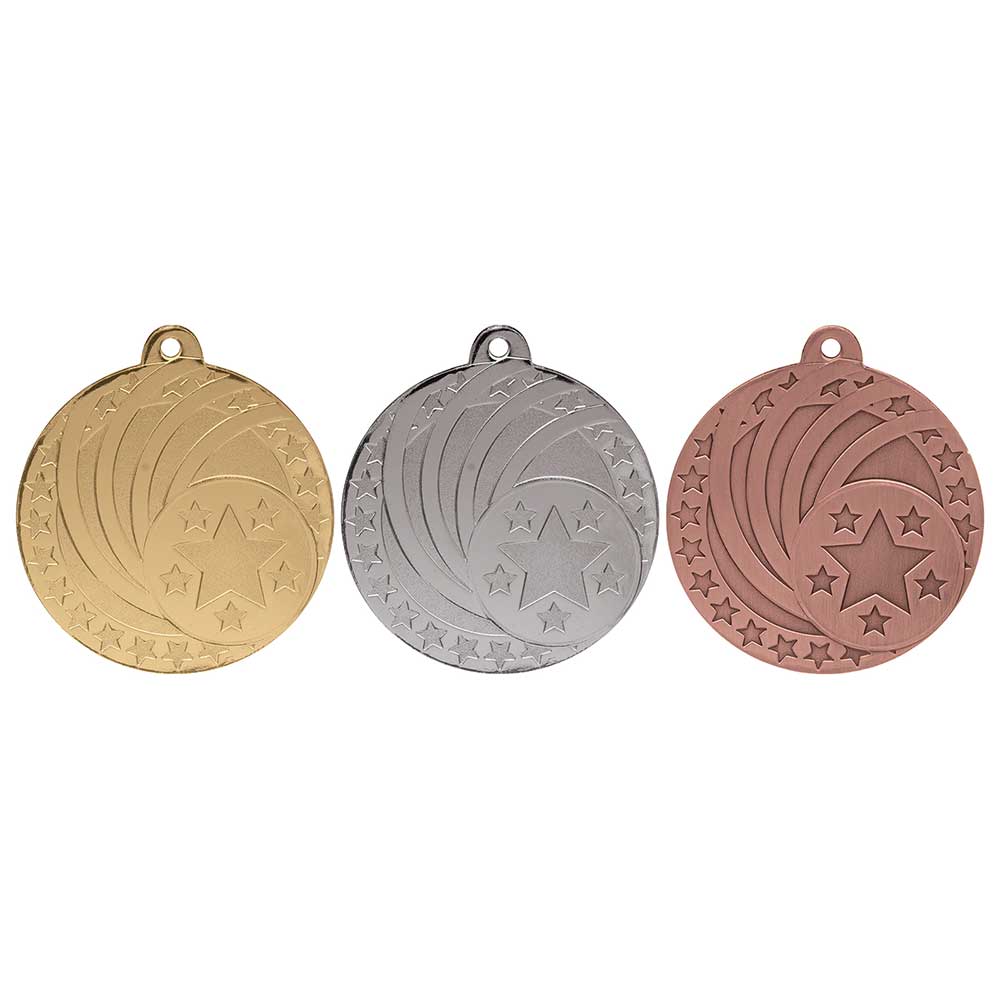 Personalised Engraved The Stars Medal 50mm Available in 3 Finishes Available In Any Sport Free Engraving
