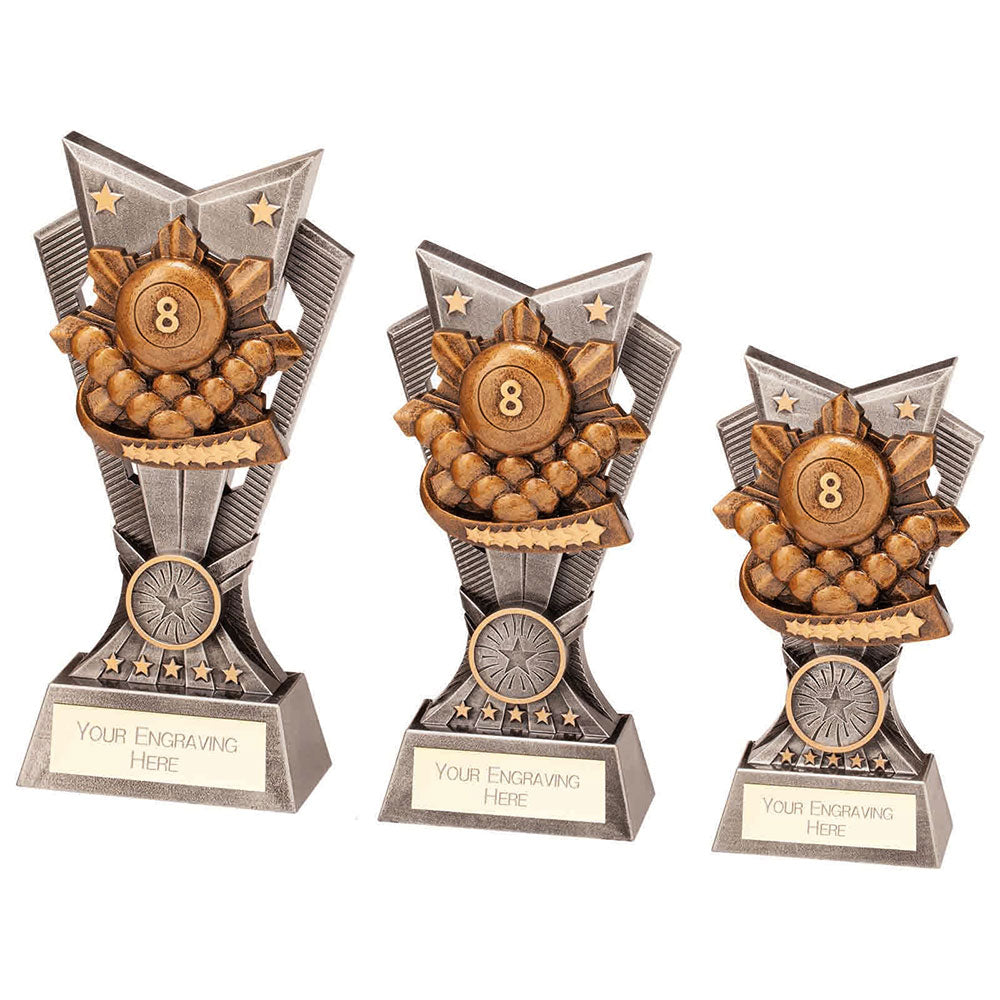 Personalised Engraved Spectre Pool Trophy 3 Sizes Available Free Engraving