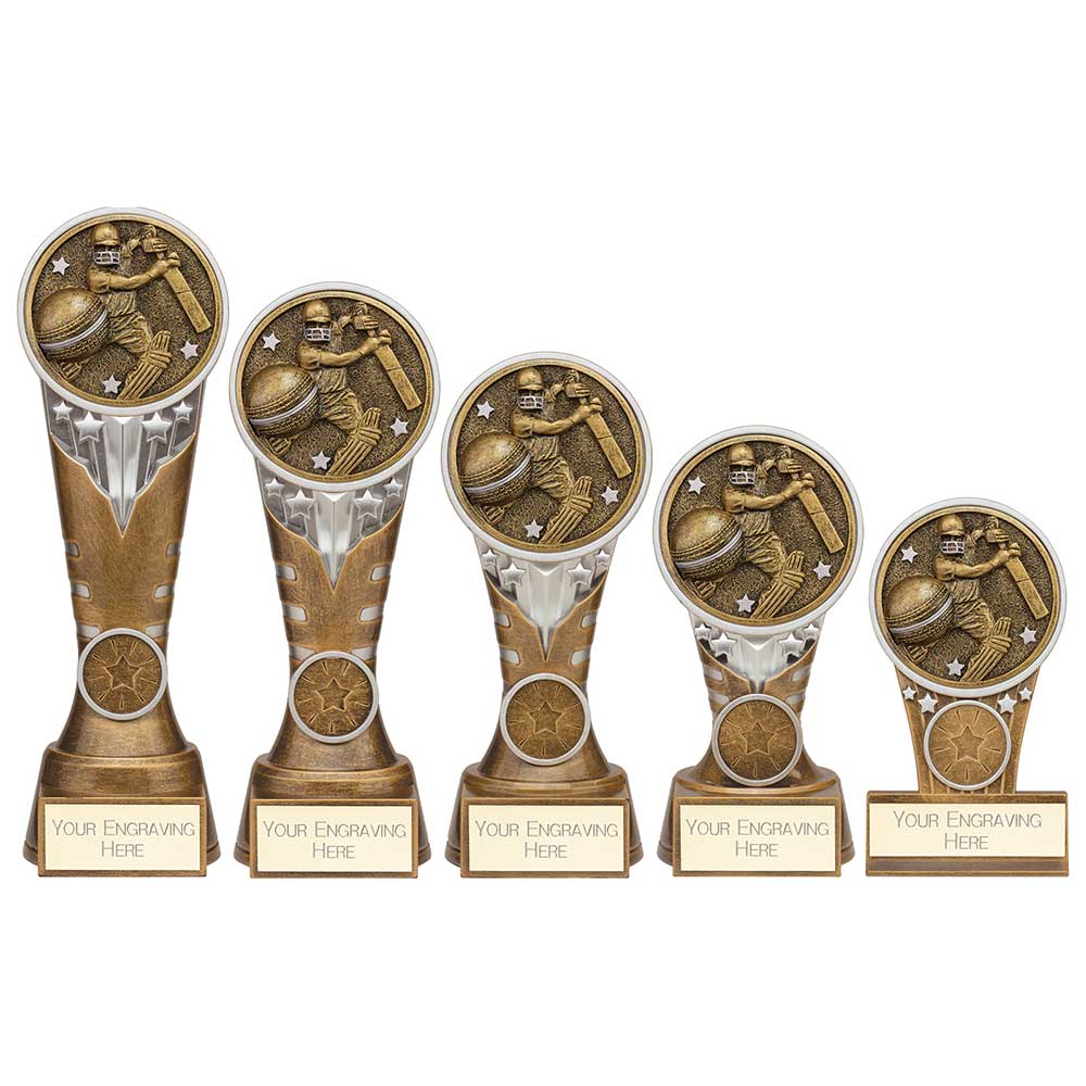 Personalised Engraved Ikon Cricket Batsman Trophy 5 Sizes Available Free Engraving
