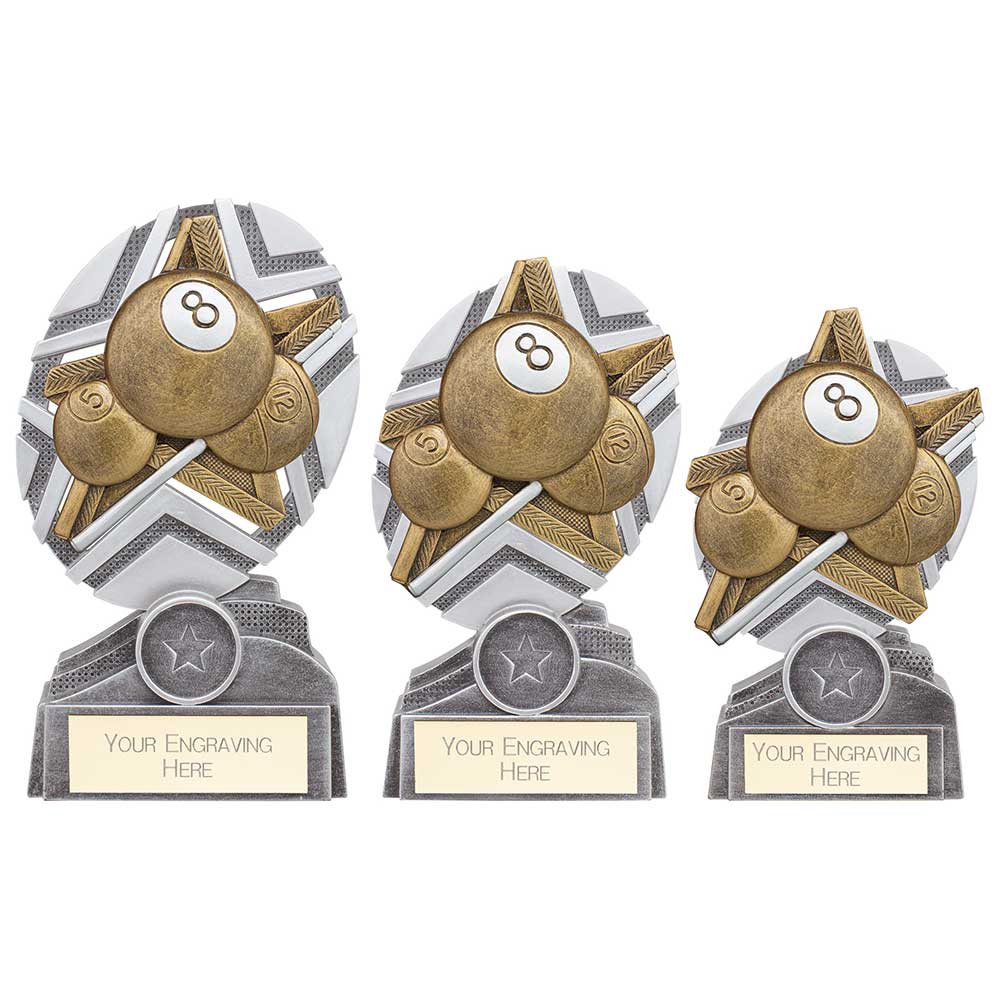 Personalised Engraved The Stars Pool Trophy 3 Sizes Available Free Engraving
