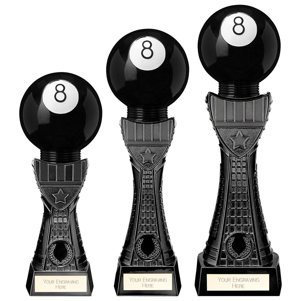Personalised Engraved Black Viper Pool Trophy 3 Sizes Available Free Engraving