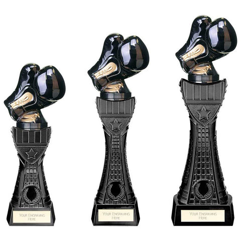 Personalised Engraved Black Viper Boxing Trophy 3 Sizes Available Free Engraving