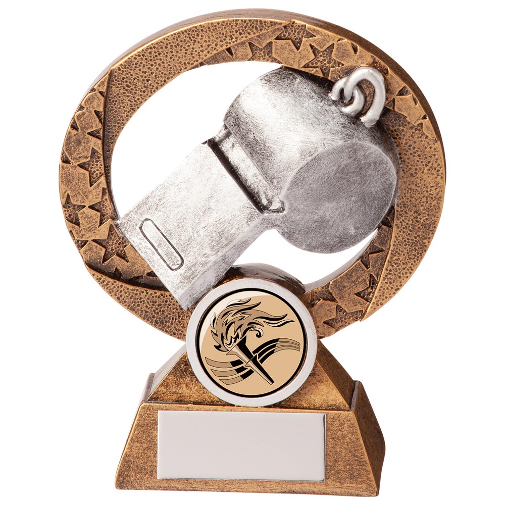 Personalised Engraved Referee Whistle Football Trophy Free Engraving