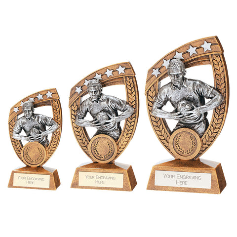 Personalised Engraved Patriot Rugby Trophy 2 Sizes Available Free Engraving