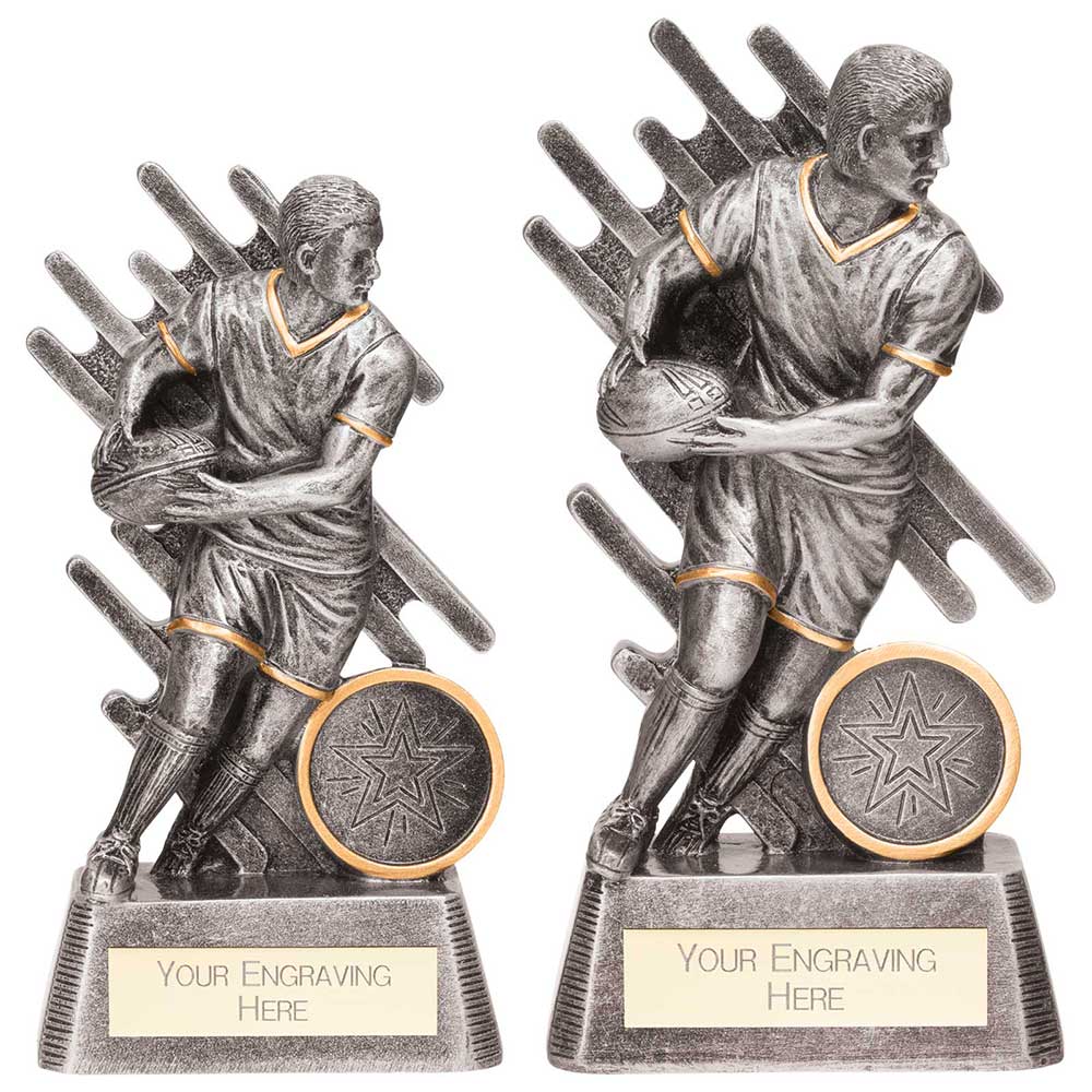 Personalised Engraved Focus Rugby Trophy 2 Sizes Available Free Engraving