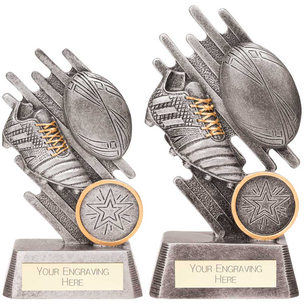 Personalised Engraved Focus Rugby Trophy 2 Sizes Available Free Engraving