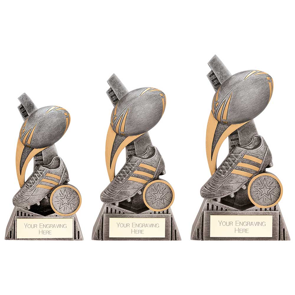 Personalised Engraved Nemesis Rugby Trophy 3 Sizes Available Free Engraving