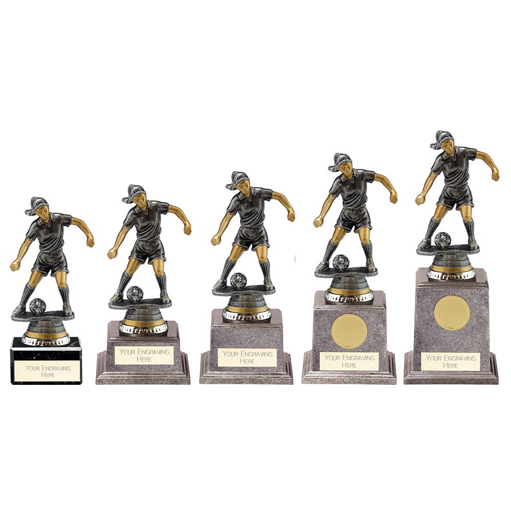Personalised Engraved Cyclone Female Football Trophy 5 Sizes Available Free Engraving