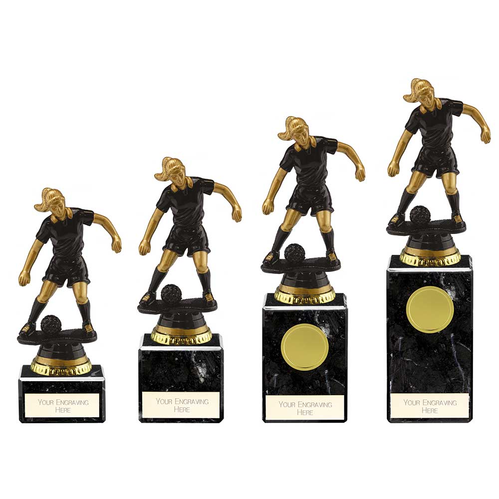 Personalised Engraved Cyclone Female Football Trophy 4 Sizes Available Free Engraving