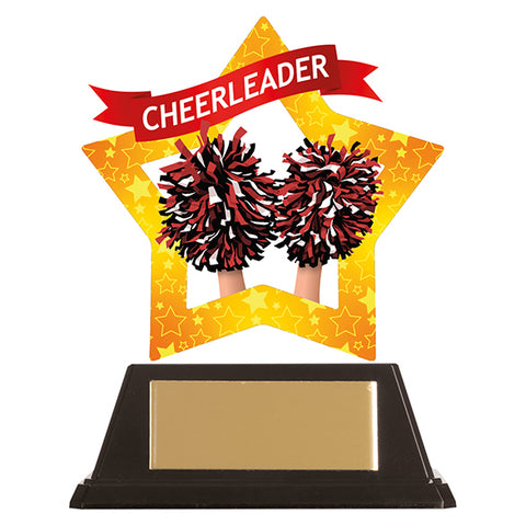 Personalised Engraved Mini-Star Cheerleader Trophy Free Engraving