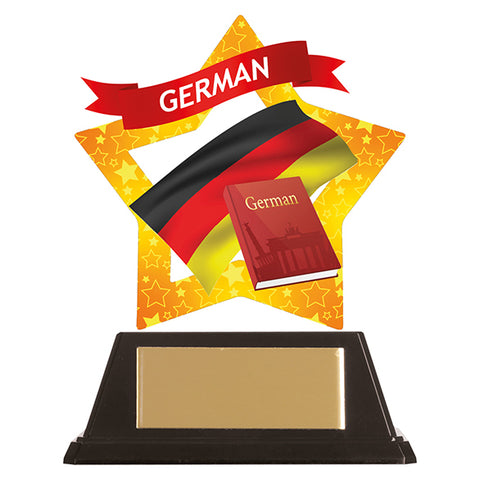 Personalised Engraved Mini-Star German Trophy Free Engraving