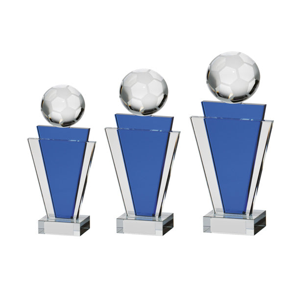 Personalised Engraved Gauntlet Football Crystal Award Trophy 2 Sizes Available Free Engraving