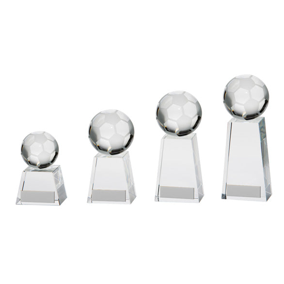 Personalised Engraved Voyager Crystal Football Trophy 4 Sizes Available Free Engraving