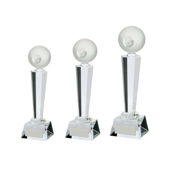 Personalised Engraved Interceptor Crystal Pool Award Trophy 2 Sizes Available Free Engraving