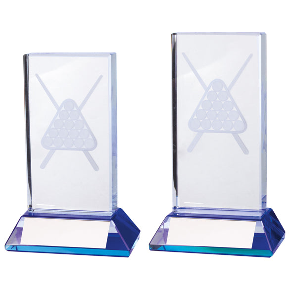 Personalised Engraved Pool/Snooker Davenport Glass Trophy 2 Sizes Available Free Engraving