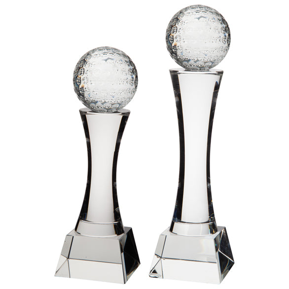 Personalised Engraved Quantum Golf Crystal Award Trophy 2 Sizes Available Free Engraving