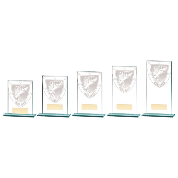Personalised Engraved Millennium Fishing Glass Award Trophy 5 Sizes Available Free Engraving