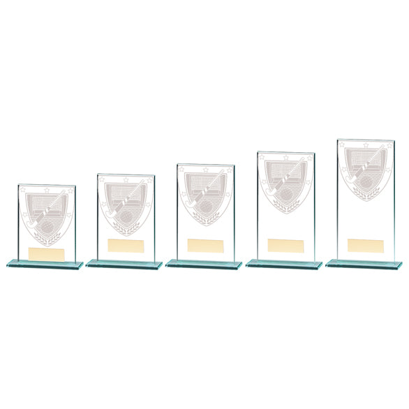 Personalised Engraved Millennium Hockey Glass Award Trophy 5 Sizes Available Free Engraving