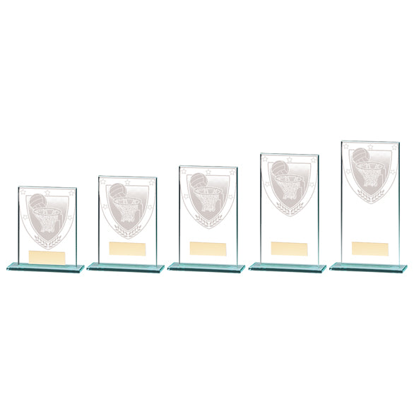 Personalised Engraved Millennium Netball Glass Award Trophy 5 Sizes Available Free Engraving