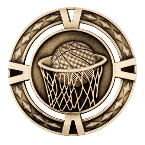 Personalised Engraved Mack V Tech Series Medal Basketball 60mm Available in 3 Finishes Free Engraving