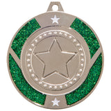 Personalised Engraved Green Glitter Star Medal 50mm Available In 3 Finishes Free Engraving