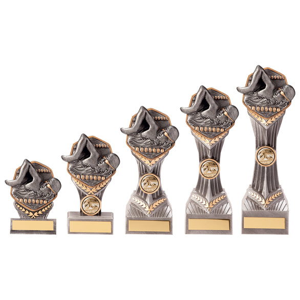 Personalised Engraved Falcon Male Swimming Trophy 5 Sizes Available Free Engraving