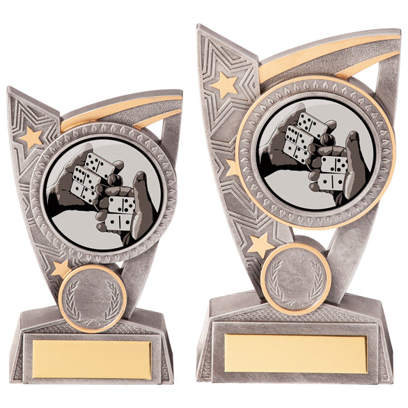 Personalised Engraved Triumph Dominoes Trophy 2 Sizes Available Free Engraving
