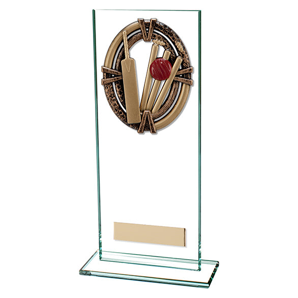 Personalised Engraved Cricket Maverick Glass Trophy 5 Sizes Available Free Engraving