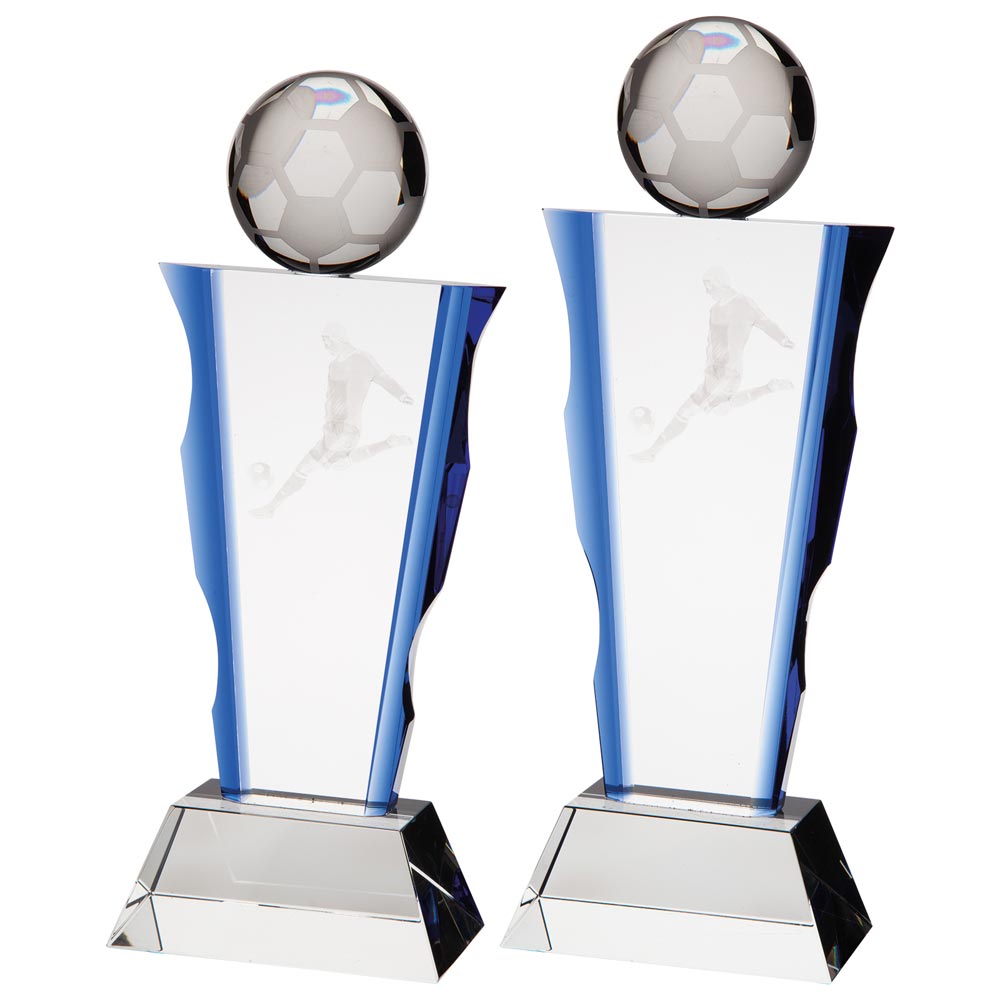 Personalised Engraved Celestial Football Crystal Award Trophy 2 Sizes Available Free Engraving