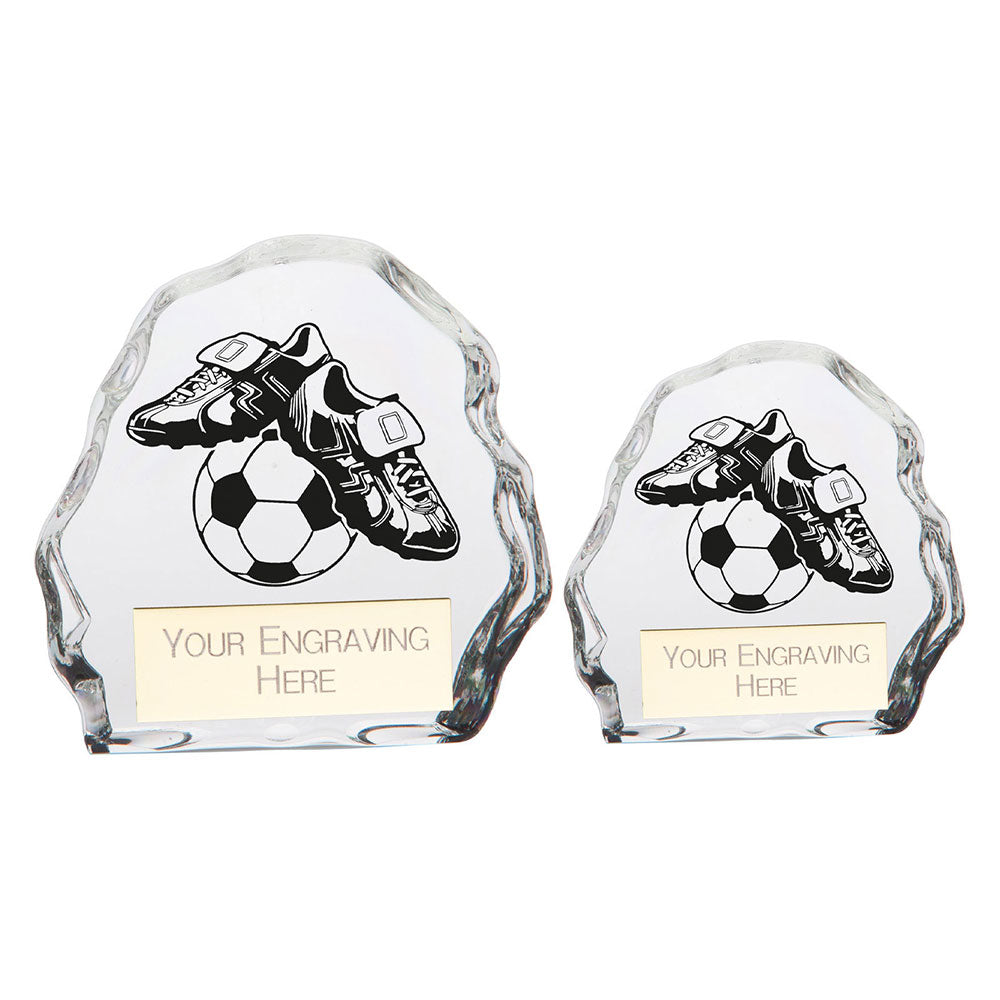 Personalised Engraved Mystique Glass Football Award Trophy 2 Sizes Available Free Engraving