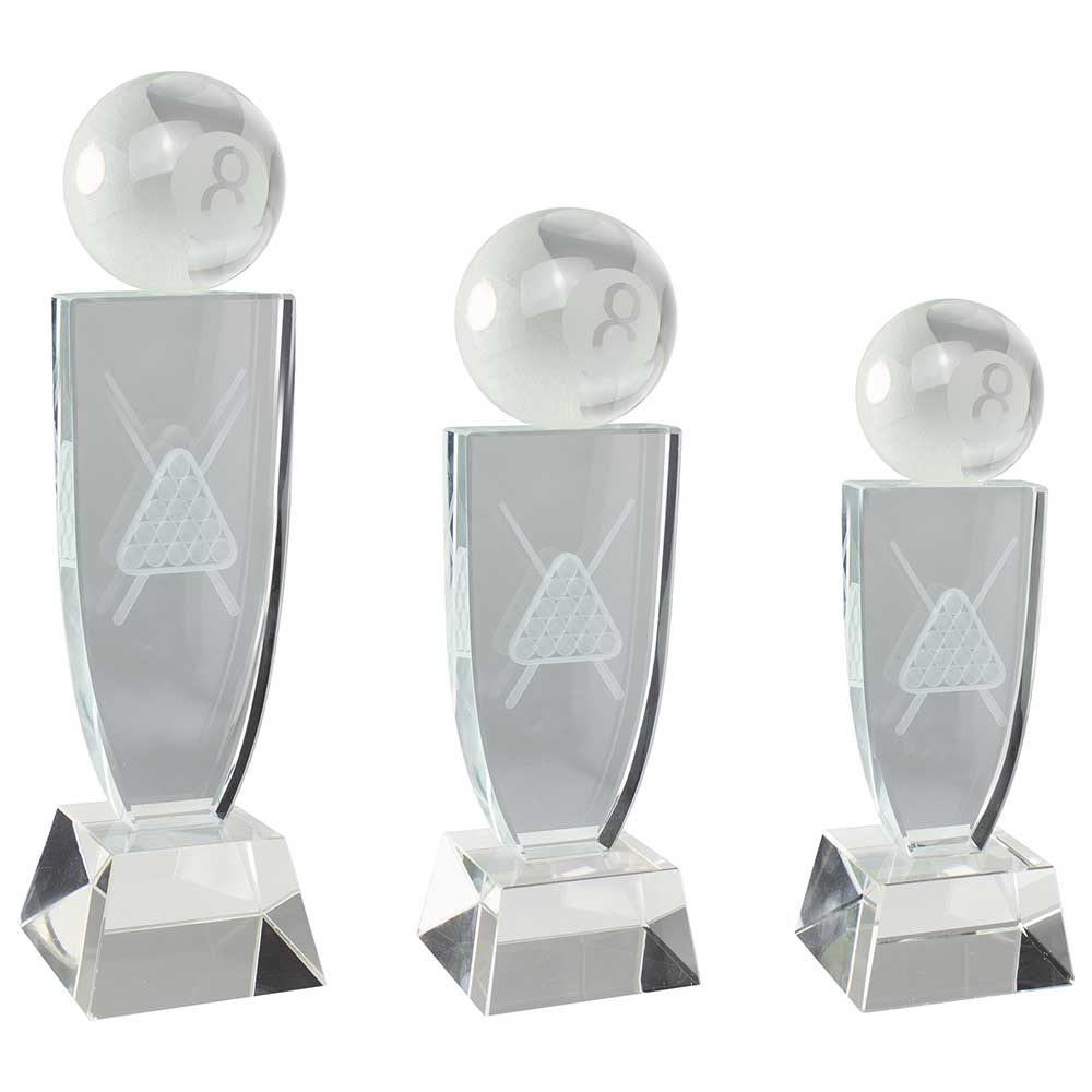 Personalised Engraved Reflex Crystal Pool Award Trophy 2 Sizes Available Free Engraving