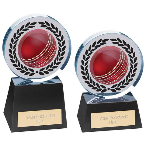 Personalised Engraved Emperor Cricket Crystal Award Trophy 2 Sizes Available Free Engraving