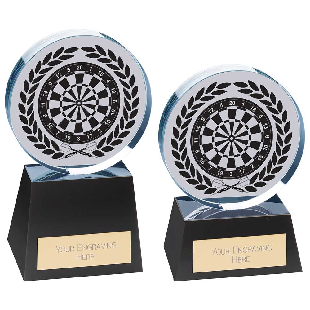 Personalised Engraved Emperor Darts Crystal Award Trophy 2 Sizes Available Free Engraving
