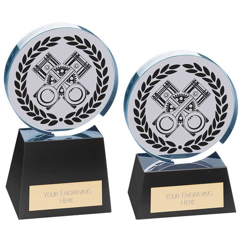 Personalised Engraved Emperor Motorsport Crystal Award Trophy 2 Sizes Available Free Engraving