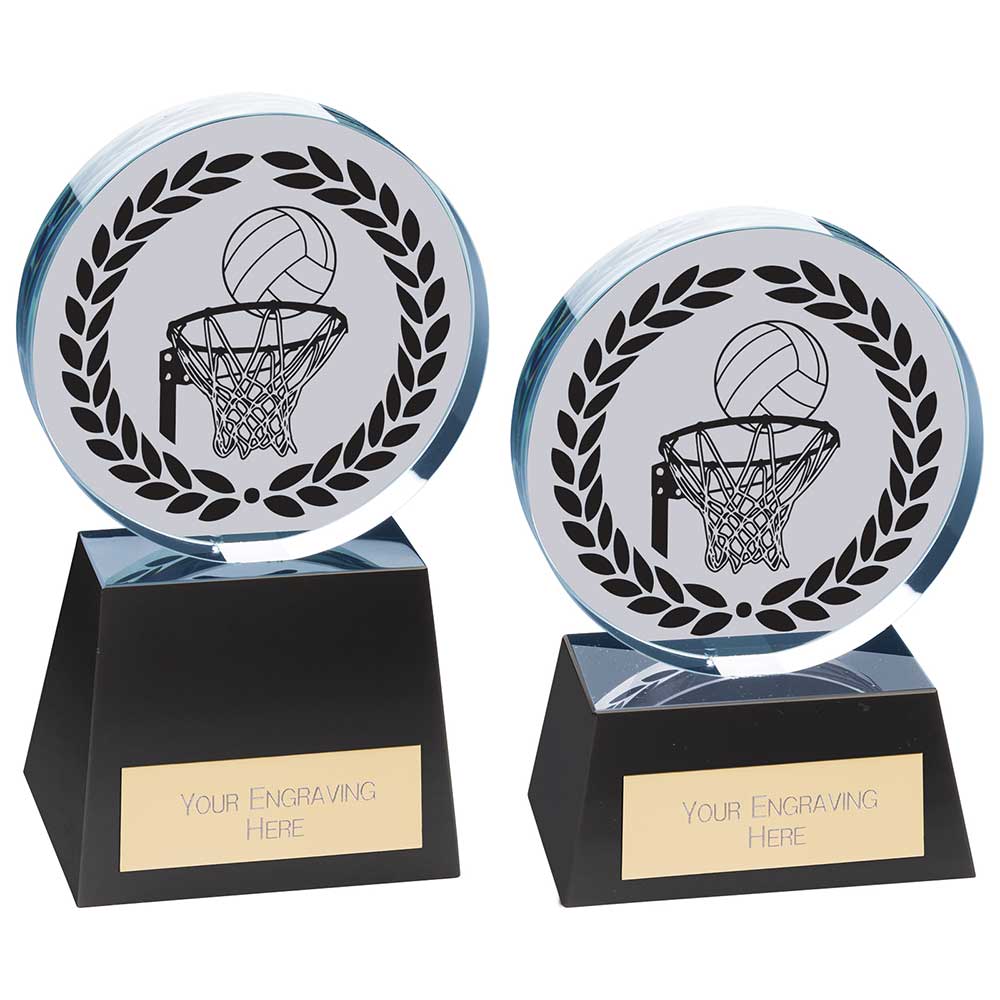 Personalised Engraved Emperor Netball Crystal Award Trophy 2 Sizes Available Free Engraving