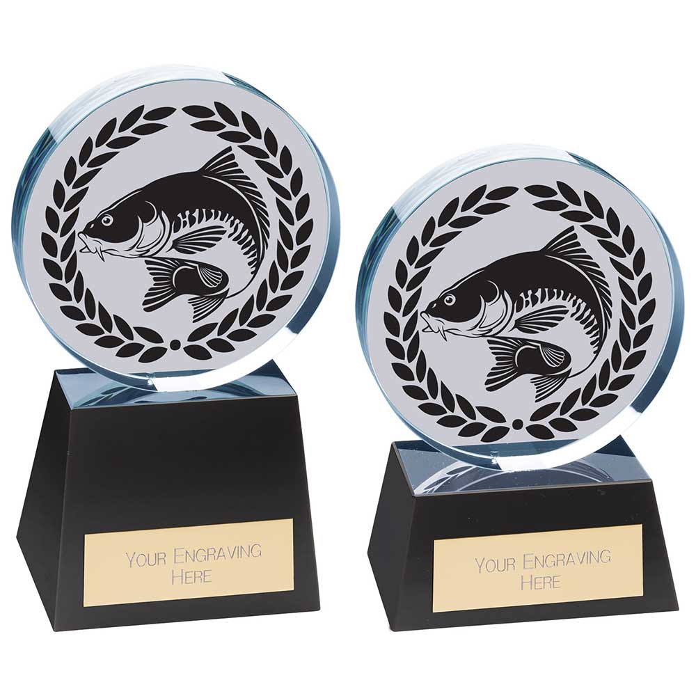 Personalised Engraved Emperor Fishing Crystal Award Trophy 2 Sizes Available Free Engraving