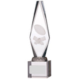 Personalised Engraved Glass Rugby Trophy 3 Sizes Available Free Engraving