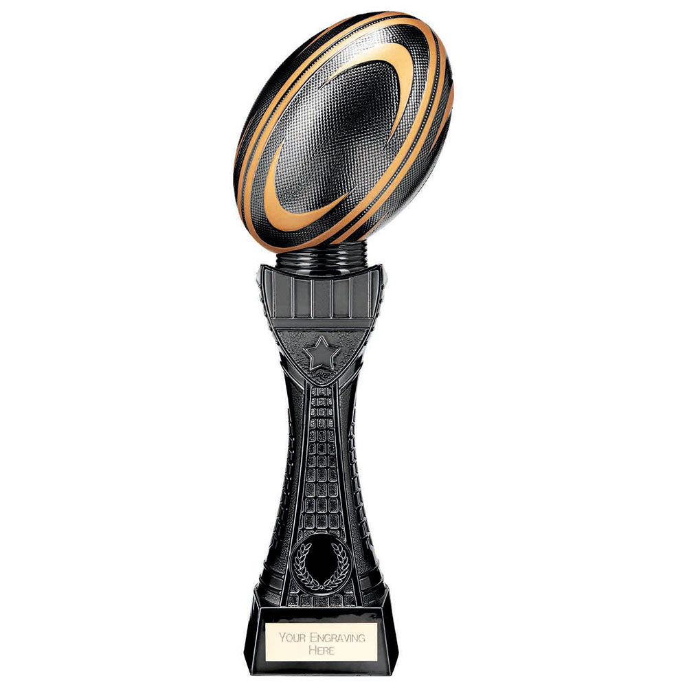 Personalised Engraved Black Viper Rugby Trophy 3 Sizes Available Free Engraving