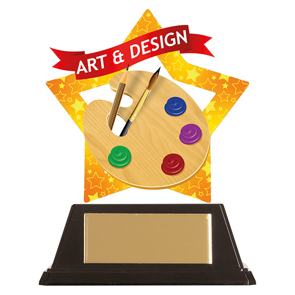 Personalised Engraved Mini-Star Art & Design Trophy Free Engraving