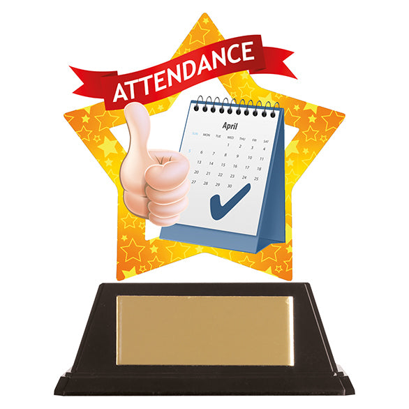 Personalised Engraved Mini-Star Attendance Trophy Free Engraving