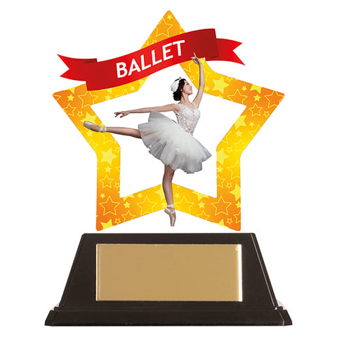 Personalised Engraved Mini-Star Ballet Dancing Trophy Free Engraving