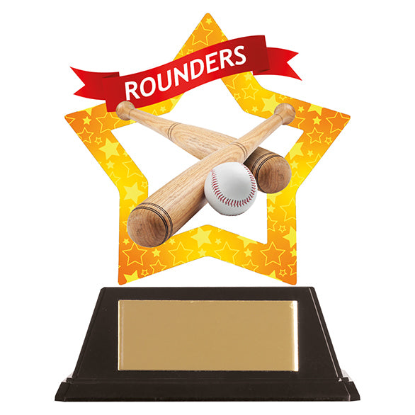 Personalised Engraved Mini-Star Rounders Trophy Free Engraving