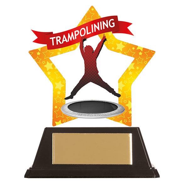 Personalised Engraved Mini-Star Trampolining Trophy Free Engraving