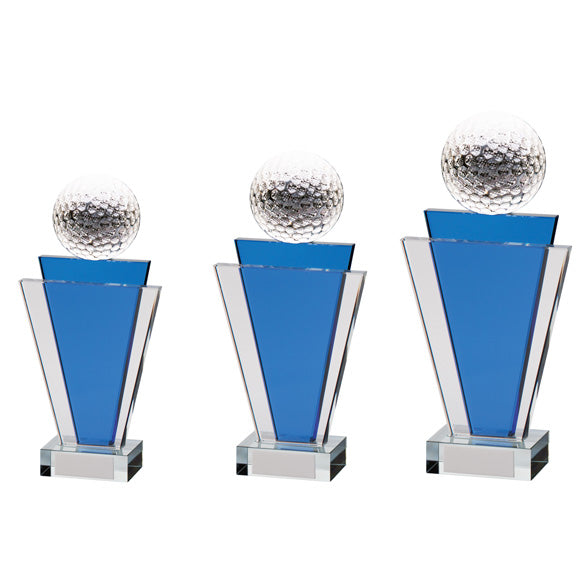 Personalised Engraved Gauntlet Tower Crystal Golf Award Trophy 3 Sizes Available Free Engraving